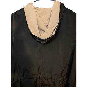 Vintage Black 90's OutBrook Women's Medium Hooded Jacket Y2K Preppy